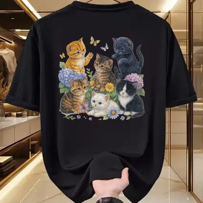 Cat Love Shirt, Funny Cat Lover Gift UnisexT-Shirt/Hoodie/Sweatshirt HLT00 - Cat Flower Floral Cute Kitten Vintage Flowers Art Cat Lover T-Shirt