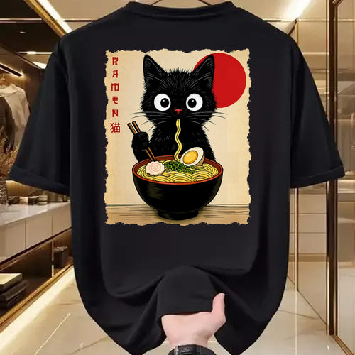 Cat Love Shirt, Funny Cat Lover Gift UnisexT-Shirt/Hoodie/Sweatshirt HLT00 - Anime Cat Ramen Japanese Funny Cat Graphic Tees Anime Gifts T-Shirt