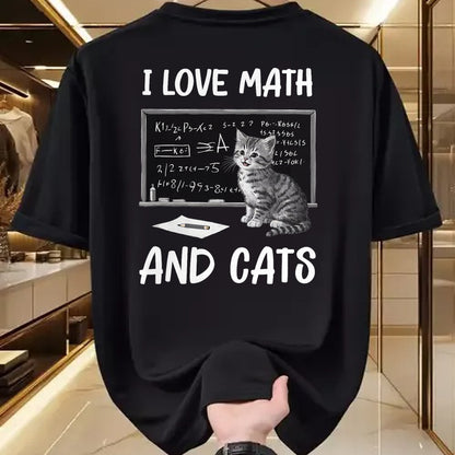 Cat Love Shirt, Funny Cat Lover Gift UnisexT-Shirt/Hoodie/Sweatshirt HLT00 - I Love Math and Cats Funny Cat Lover Science Teacher Student T-Shirt (1)