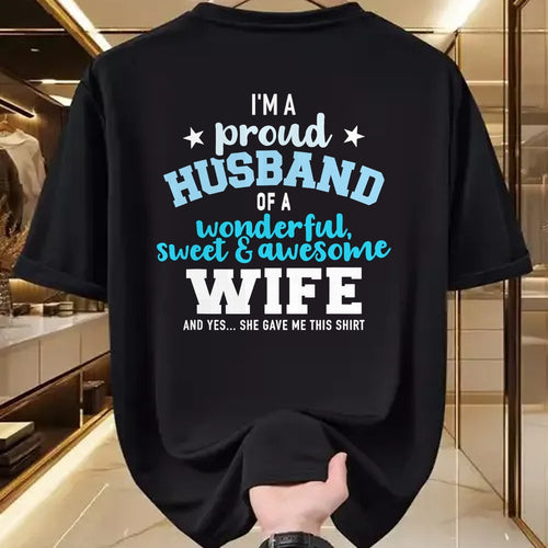 Best Husband Shirt, Wife and Husband Unisex T-Shirt/Hoodie/Sweatshirt HLT00 - Proud husband wonderful and sweet wife T-Shirt