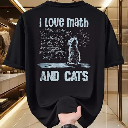 Cat Love Shirt, Funny Cat Lover Gift UnisexT-Shirt/Hoodie/Sweatshirt HLT00 - I Love Math and Cats Funny Cat Lover Science Teacher Student T-Shirt