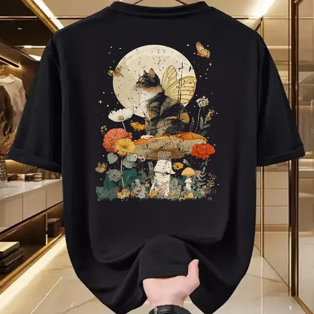 Cat Love Shirt, Funny Cat Lover Gift UnisexT-Shirt/Hoodie/Sweatshirt HLT00 - I Love Cats Fairy Witchy Plant Lover Vintage Nature Themed T-Shirt