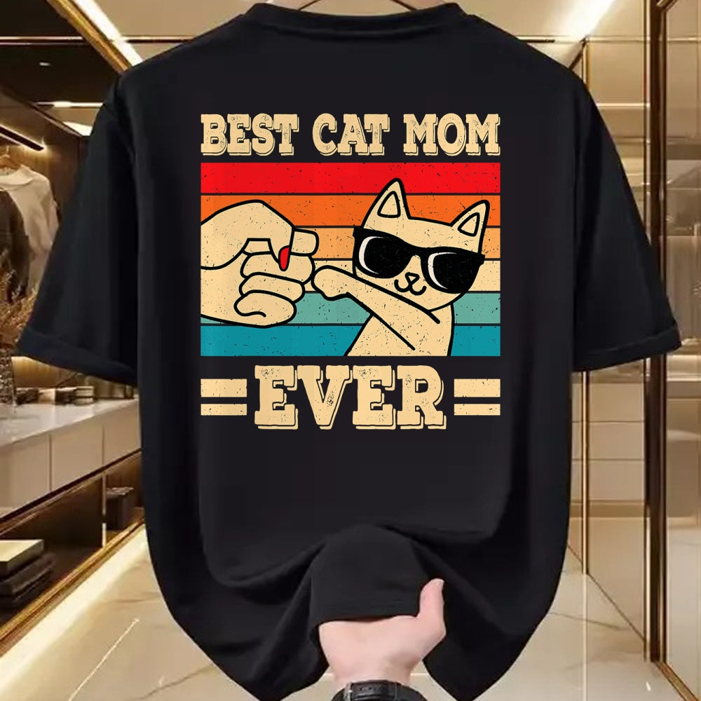 Cat Love Shirt, Funny Cat Lover Gift UnisexT-Shirt/Hoodie/Sweatshirt HLT00 - Best Cat Mom Ever Funny Vintage Kitten Lover Retro Women T-Shirt