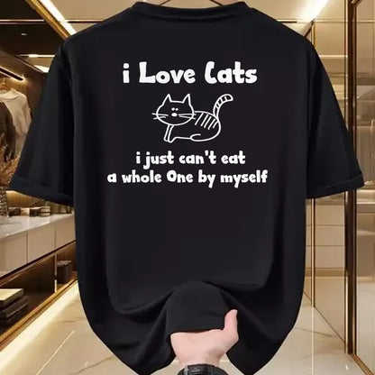 Cat Love Shirt, Funny Cat Lover Gift UnisexT-Shirt/Hoodie/Sweatshirt HLT00 - I Love Cats I just cant eat a whole one T-Shirt