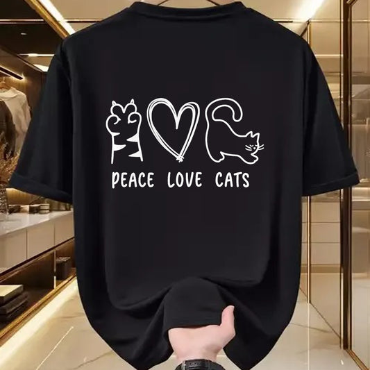 Cat Love Shirt, Funny Cat Lover Gift UnisexT-Shirt/Hoodie/Sweatshirt HLT00 - Peace Love Cats Design T-Shirt