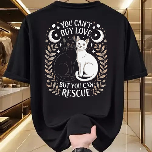 Cat Love Shirt, Funny Cat Lover Gift UnisexT-Shirt/Hoodie/Sweatshirt HLT00 - Women_s You Can_t Buy Love But You Can Rescue It Cat Lovers V-Neck T-Shirt