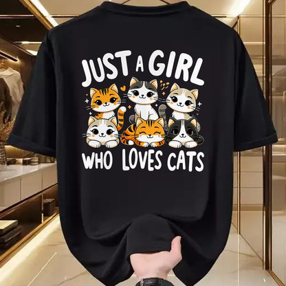 Cat Love Shirt, Funny Cat Lover Gift UnisexT-Shirt/Hoodie/Sweatshirt HLT00 - Cats Lover Just A Girl Who Loves Cat T-Shirt