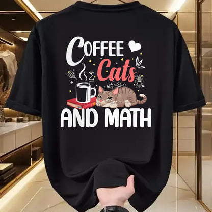 Cat Love Shirt, Funny Cat Lover Gift UnisexT-Shirt/Hoodie/Sweatshirt HLT00 - I Love Math Cats And Coffee Heart Mathematics Teacher T-Shirt