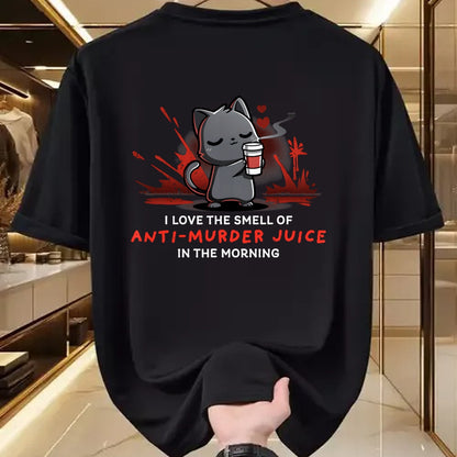Cat Love Shirt, Funny Cat Lover Gift UnisexT-Shirt/Hoodie/Sweatshirt HLT00 - Cat Drink Coffee I Love The Smell Of Anti Murder Juice T-Shirt for Men Women (1)
