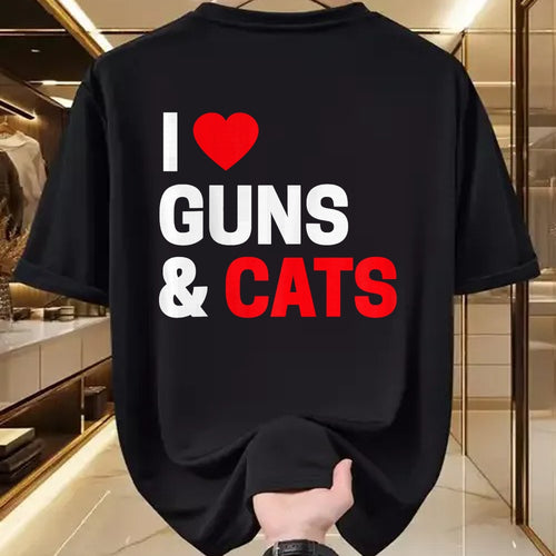 Cat Love Shirt, Funny Cat Lover Gift UnisexT-Shirt/Hoodie/Sweatshirt HLT00 - Cat Lovers Gifts for Men _ Women Funny I Love Guns _ Cats T-Shirt (1)
