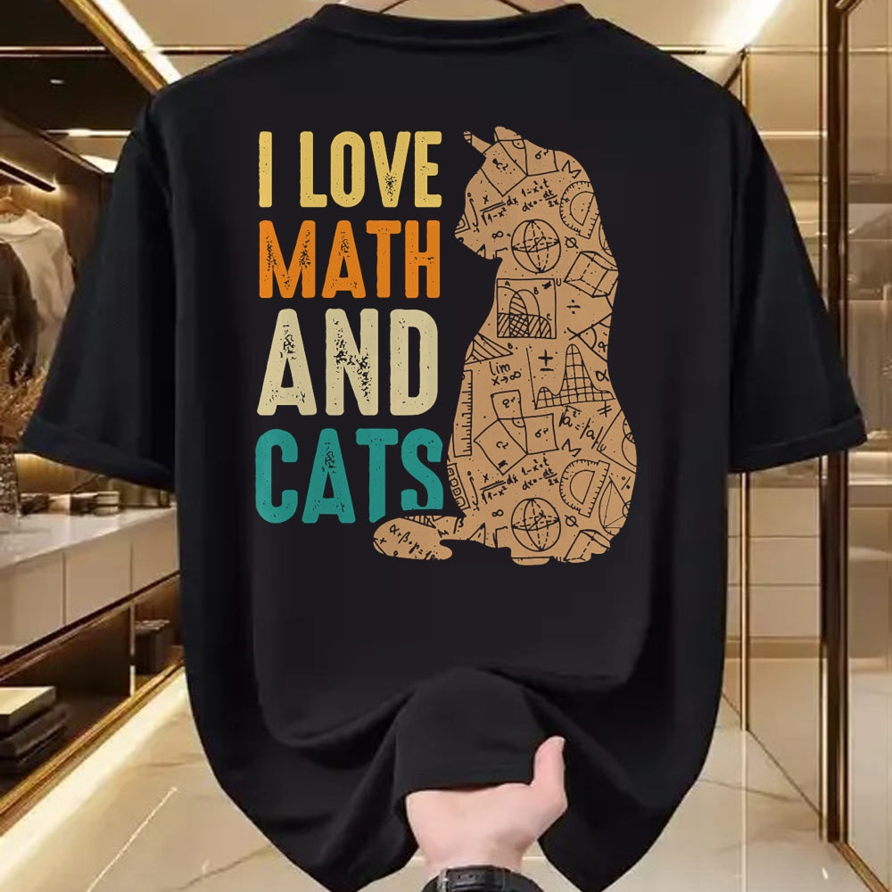 Cat Love Shirt, Funny Cat Lover Gift UnisexT-Shirt/Hoodie/Sweatshirt HLT00 - I Love Math And Cats Funny Cat Lover Math Teacher T-Shirt (1)