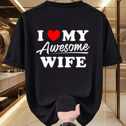 Best Husband Shirt, Wife and Husband Unisex T-Shirt/Hoodie/Sweatshirt HLT00 - I Love My Awesome Wife T Shirt for Men T-Shirt