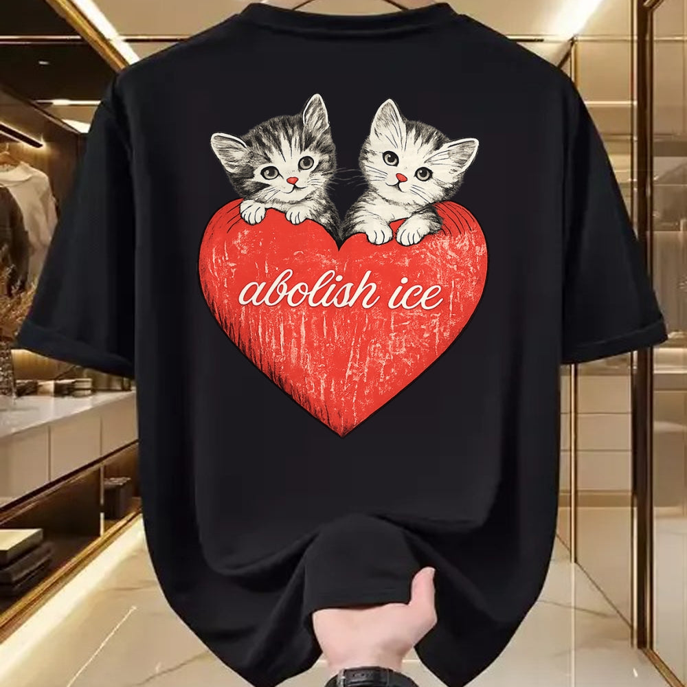 Cat Love Shirt, Funny Cat Lover Gift UnisexT-Shirt/Hoodie/Sweatshirt HLT00 - Abolish ICE, Cute Cat Valentine T-Shirt