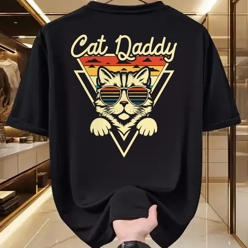 Cat Love Shirt, Funny Cat Lover Gift UnisexT-Shirt/Hoodie/Sweatshirt HLT00 - Cat Daddy Retro Sunglasses Cat Fur Dad Papa Vintage Cat Dad T-Shirt