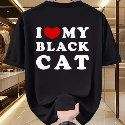 Cat Love Shirt, Funny Cat Lover Gift UnisexT-Shirt/Hoodie/Sweatshirt HLT00 - I Love My Black Cat, I Heart My Black Cat T-Shirt