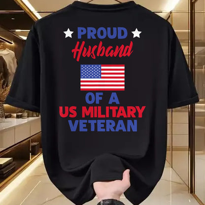 Best Husband Shirt, Wife and Husband Unisex T-Shirt/Hoodie/Sweatshirt HLT00 - Proud Husband Of A US Military Veteran - Veteran_s Day T-Shirt