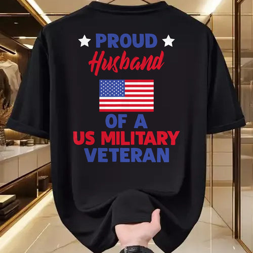 Best Husband Shirt, Wife and Husband Unisex T-Shirt/Hoodie/Sweatshirt HLT00 - Proud Husband Of A US Military Veteran - Veteran_s Day T-Shirt