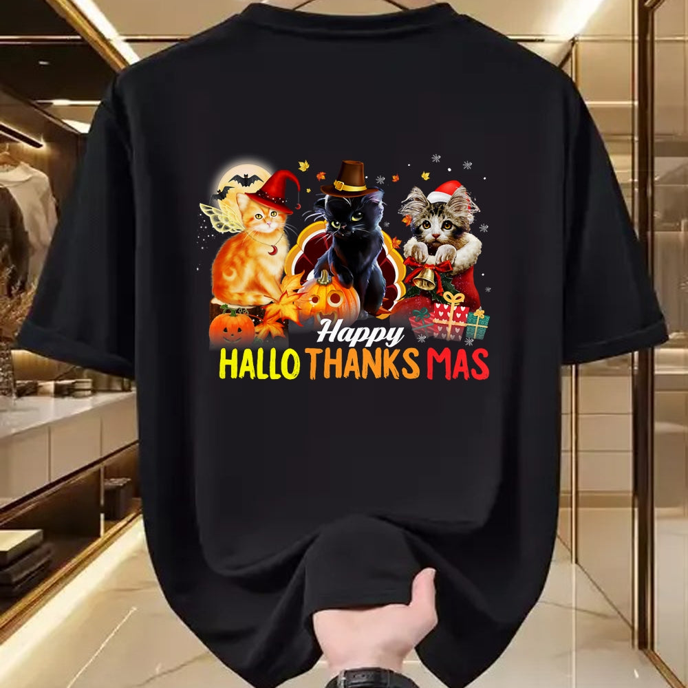 Cat Love Shirt, Funny Cat Lover Gift UnisexT-Shirt/Hoodie/Sweatshirt HLT00 - Hallo Thanks Mas Shirt Halloween Cat Love Thanksgiving Xmas T-Shirt for Men Women Kids