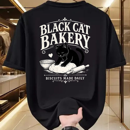Cat Love Shirt, Funny Cat Lover Gift UnisexT-Shirt/Hoodie/Sweatshirt HLT00 - Black Cat Bakery Biscuits Made Daily Cat Lover Art T-Shirt