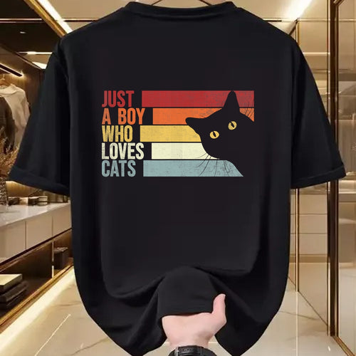 Cat Love Shirt, Funny Cat Lover Gift UnisexT-Shirt/Hoodie/Sweatshirt HLT00 - Just A Boy Who Loves Cats. Funny Cats Lover T-Shirt