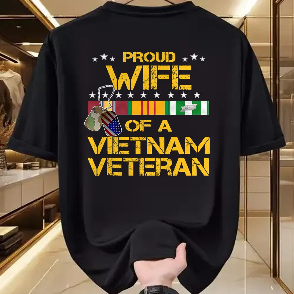 Best Husband Shirt, Wife and Husband Unisex T-Shirt/Hoodie/Sweatshirt HLT00 - Proud Wife of A Vietnam Veteran My Husband is A Hero T-Shirt T-Shirt