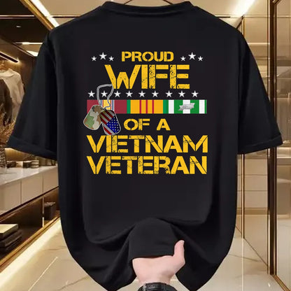 Best Husband Shirt, Wife and Husband Unisex T-Shirt/Hoodie/Sweatshirt HLT00 - Proud Wife of A Vietnam Veteran My Husband is A Hero T-Shirt T-Shirt