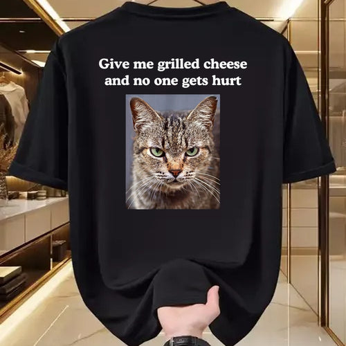 Cat Love Shirt, Funny Cat Lover Gift UnisexT-Shirt/Hoodie/Sweatshirt HLT00 - Funny Sarcastic Gray Tabby Cats Quote Love Grilled Cheese T-Shirt, Women, Dark Heather Grey, Large