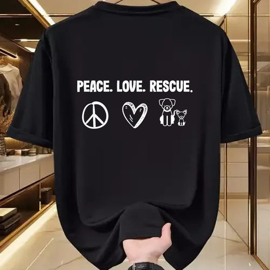 Cat Love Shirt, Funny Cat Lover Gift UnisexT-Shirt/Hoodie/Sweatshirt HLT00 - Peace Love Rescue Adoption Animal Shelter T-Shirt