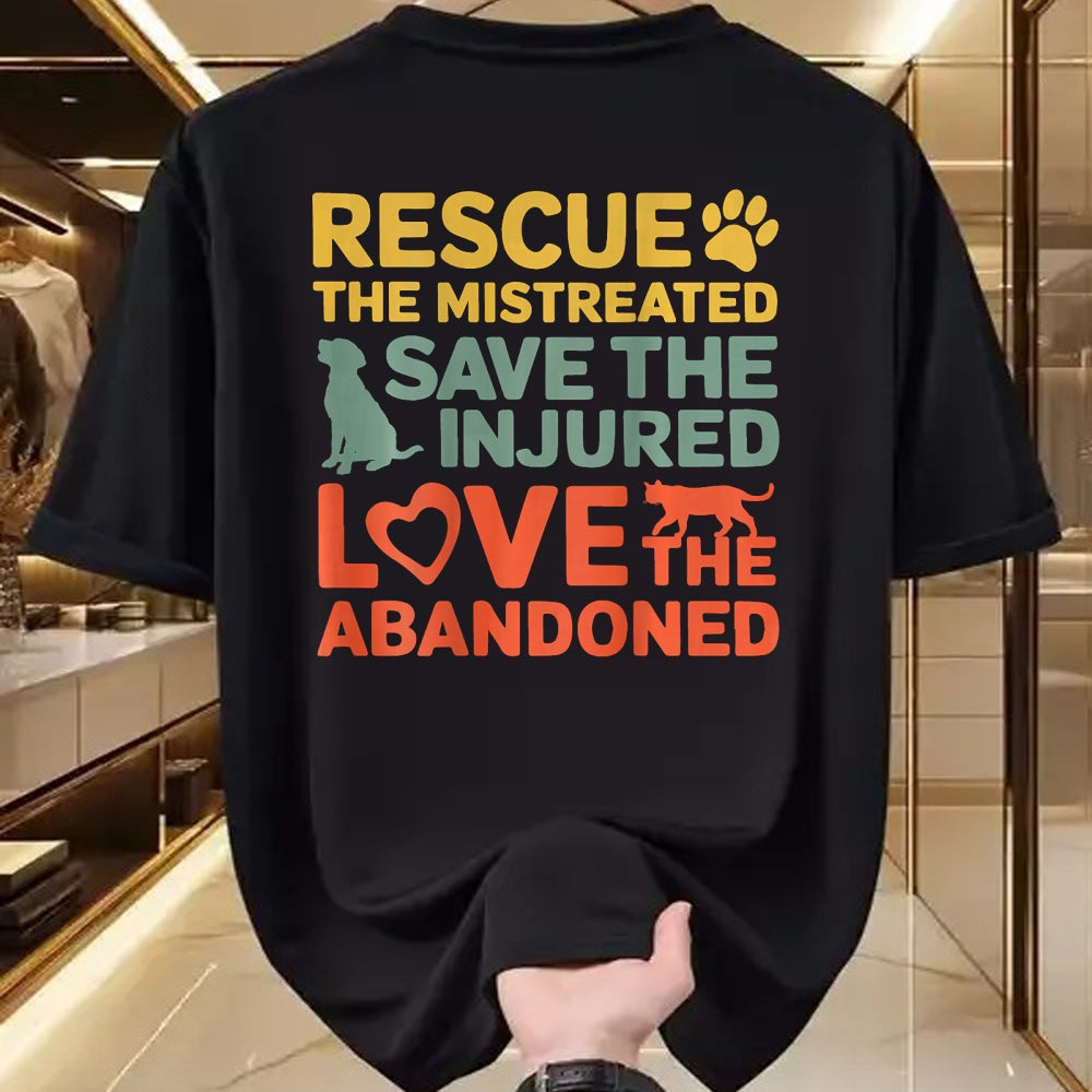 Cat Love Shirt, Funny Cat Lover Gift UnisexT-Shirt/Hoodie/Sweatshirt HLT00 - Animal Rescue Gifts Rescue the Mistreated Save the Injured Love the Abandoned Unisex T-Shirt - Black