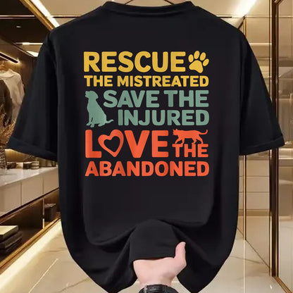 Cat Love Shirt, Funny Cat Lover Gift UnisexT-Shirt/Hoodie/Sweatshirt HLT00 - Animal Rescue Gifts Rescue the Mistreated Save the Injured Love the Abandoned Unisex T-Shirt - Black