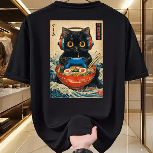 Cat Love Shirt, Funny Cat Lover Gift UnisexT-Shirt/Hoodie/Sweatshirt HLT00 - Cat Ramen Japanese Funny Graphic Tees Kawaii Cat Anime Gifts T-Shirt