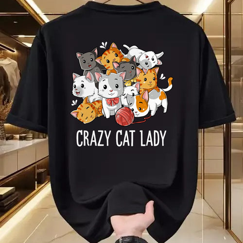 Cat Love Shirt, Funny Cat Lover Gift UnisexT-Shirt/Hoodie/Sweatshirt HLT00 - Crazy Cat Lady Funny Girls Women Kitty Kitten Animal Lover T-Shirt Small