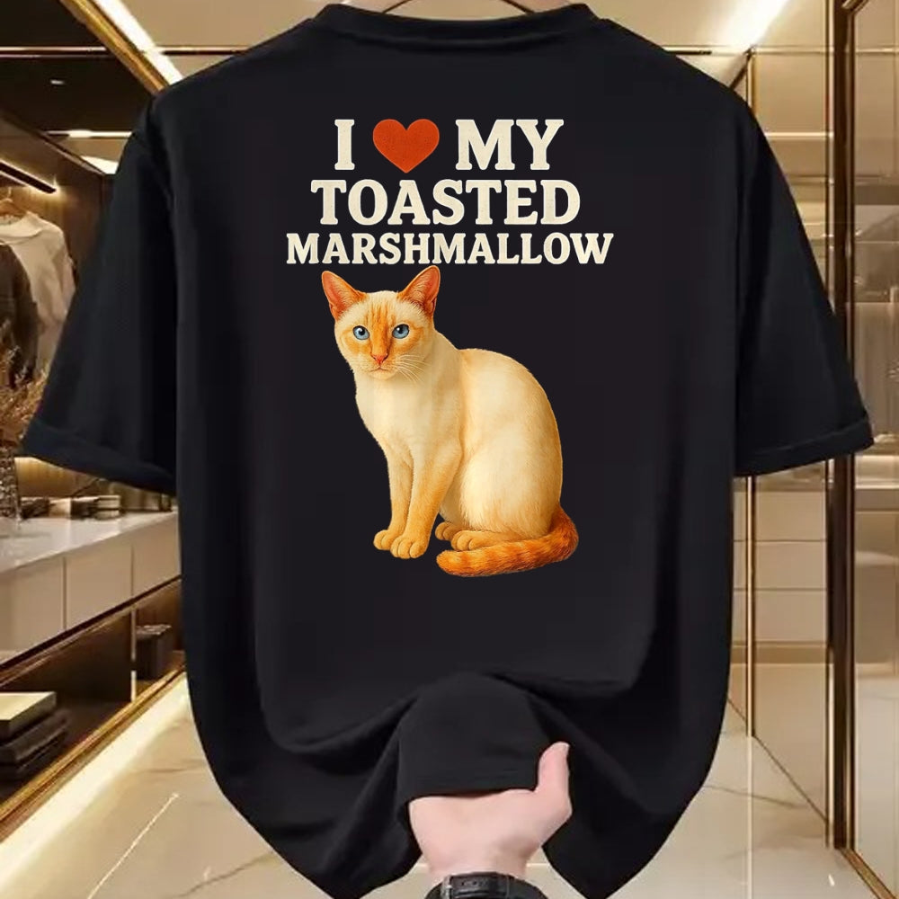 Cat Love Shirt, Funny Cat Lover Gift UnisexT-Shirt/Hoodie/Sweatshirt HLT00 - I Love My Toasted Marshmallow Siamese Cat Kitten Valentines T-Shirt, Women, Heather Blue, Medium