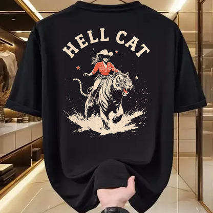 Cat Love Shirt, Funny Cat Lover Gift UnisexT-Shirt/Hoodie/Sweatshirt HLT00 - hell cat cowgirl riding tiger vintage funny T-Shirt