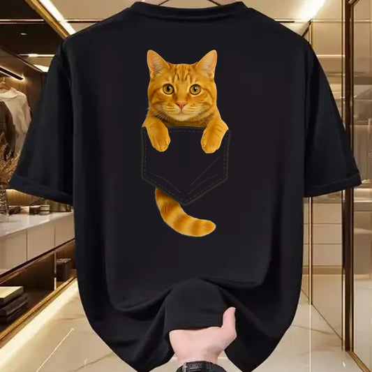 Cat Love Shirt, Funny Cat Lover Gift UnisexT-Shirt/Hoodie/Sweatshirt HLT00 - Cute Tabby Cat Pocket Funny Gifts Cat Mom Cat Dad Cat Lover T-Shirt