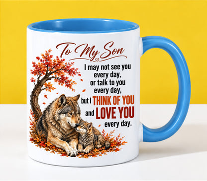TO MY SON MUGS - I THINK OF YOU & LOVE YOU EVERY DAY - PERFECT GIFT FROM MOM - LUAN00 (SKU2610-71)