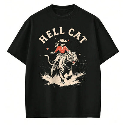 Cat Love Shirt, Funny Cat Lover Gift UnisexT-Shirt/Hoodie/Sweatshirt HLT00 - hell cat cowgirl riding tiger vintage funny T-Shirt