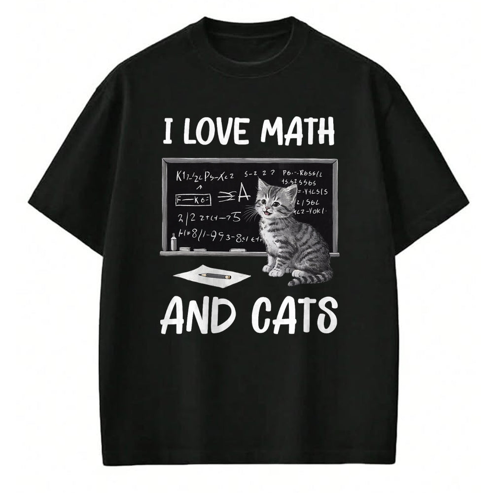 Cat Love Shirt, Funny Cat Lover Gift UnisexT-Shirt/Hoodie/Sweatshirt HLT00 - I Love Math and Cats Funny Cat Lover Science Teacher Student T-Shirt (1)