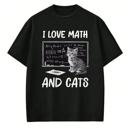 Cat Love Shirt, Funny Cat Lover Gift UnisexT-Shirt/Hoodie/Sweatshirt HLT00 - I Love Math and Cats Funny Cat Lover Science Teacher Student T-Shirt (1)