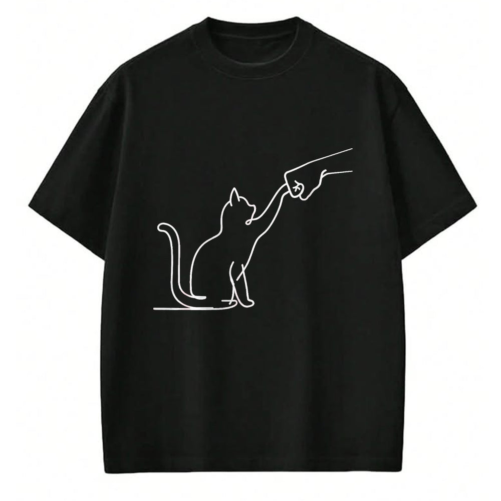 Cat Love Shirt, Funny Cat Lover Gift UnisexT-Shirt/Hoodie/Sweatshirt HLT00 - Cute Pet Tee I Love My Cat Best Friend Fist Bump Paw Cat T-Shirt, Women, Black, Medium