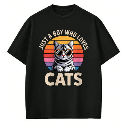 Cat Love Shirt, Funny Cat Lover Gift UnisexT-Shirt/Hoodie/Sweatshirt HLT00 - Just a Boy Who Loves Cats T-Shirt