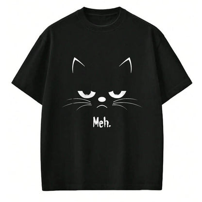 Cat Love Shirt, Funny Cat Lover Gift UnisexT-Shirt/Hoodie/Sweatshirt HLT00 - Sarcastic Funny Angry Cat Meh Halloween Costume T-Shirt, Men, Black, XX-Large