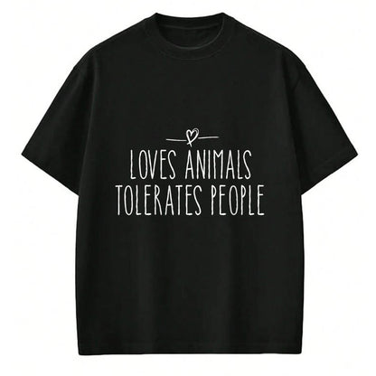 Cat Love Shirt, Funny Cat Lover Gift UnisexT-Shirt/Hoodie/Sweatshirt HLT00 - loves animals tolerates people quote Cat Lover & Dog Love T-Shirt (1)