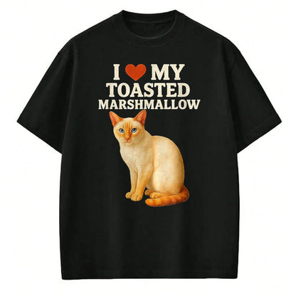 Cat Love Shirt, Funny Cat Lover Gift UnisexT-Shirt/Hoodie/Sweatshirt HLT00 - I Love My Toasted Marshmallow Siamese Cat Kitten Valentines T-Shirt, Women, Heather Blue, Medium