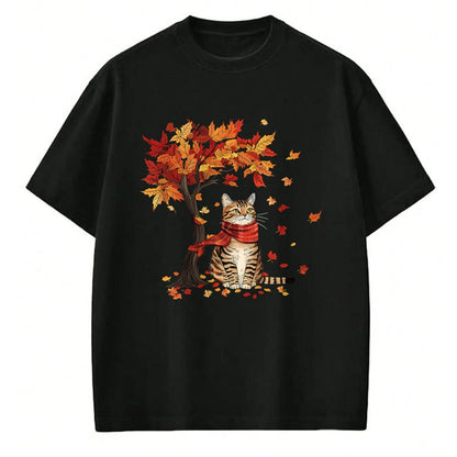 Cat Love Shirt, Funny Cat Lover Gift UnisexT-Shirt/Hoodie/Sweatshirt HLT00 - Cat Leaf Fall Tree Hello Autumn Thanksgiving It_s Fall Y_all T-Shirt