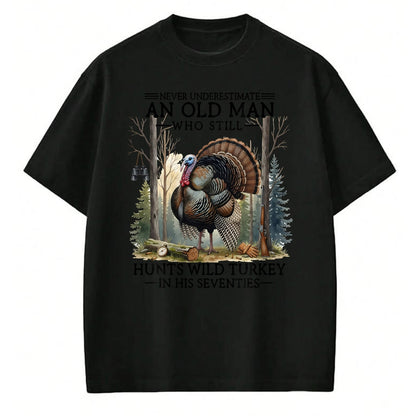 Cat Love Shirt, Funny Cat Lover Gift UnisexT-Shirt/Hoodie/Sweatshirt HLT00 - an Old Man Still Hunting Wild Turkey in 70s T-Shirt