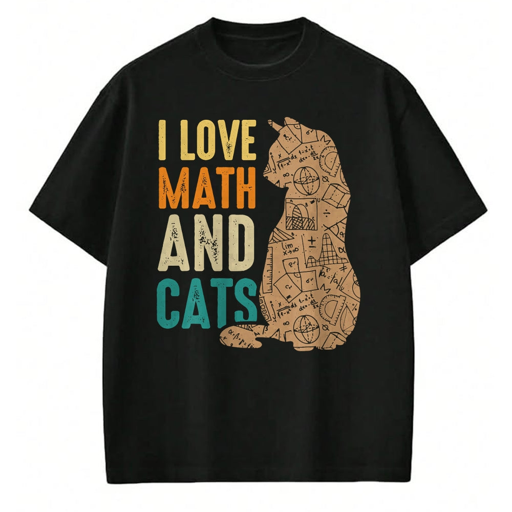 Cat Love Shirt, Funny Cat Lover Gift UnisexT-Shirt/Hoodie/Sweatshirt HLT00 - I Love Math And Cats Funny Cat Lover Math Teacher T-Shirt (1)