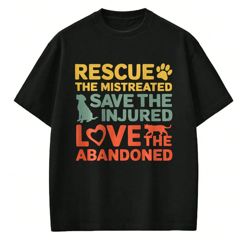 Cat Love Shirt, Funny Cat Lover Gift UnisexT-Shirt/Hoodie/Sweatshirt HLT00 - Animal Rescue Gifts Rescue the Mistreated Save the Injured Love the Abandoned Unisex T-Shirt - Black
