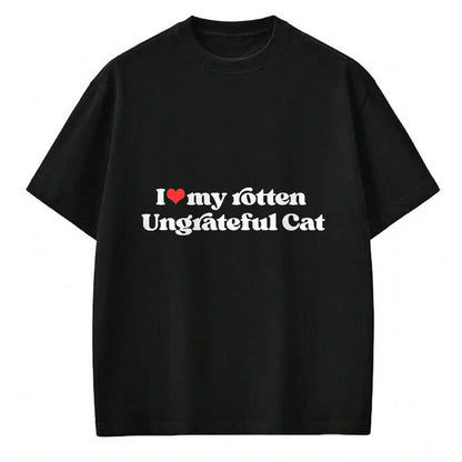 Cat Love Shirt, Funny Cat Lover Gift UnisexT-Shirt/Hoodie/Sweatshirt HLT00 - I Love My Rotten Ungrateful Cat Funny Cat Mom Dad T-Shirt, Men, Heather Blue, X-Large