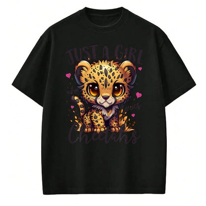 Cat Love Shirt, Funny Cat Lover Gift UnisexT-Shirt/Hoodie/Sweatshirt HLT00 - Just A Girl Who Loves Cheetahs Women Cheetah Cat Lover T-Shirt